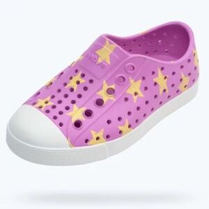 Native Kids Sneakers - Pink and Yellow stars